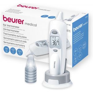 Thermom&egrave;tre Auriculaire Beurer Ft 58, Thermom&egrave;tre De Fi&egrave;vre &Agrave; Technologie Infrarouge Pour La Mesure De La Temp&eacute;rature De L'Oreille Et Des Objets, Indicateur De Fi&egrave;vre, Incluant 10 Embouts De Protectio - Neuf