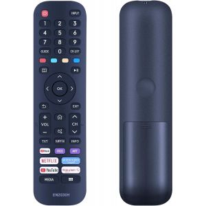 EN2G30H Télécommande de Remplacement pour Hisense Smart TV 43A7100F 43A7500F 50A7340F 55A7500F 65A7300F HE43A6103FUWTS HE65A6103FUWTS 75A6170FUWTS avec Boutons vidéo Netflix Prime - Neuf