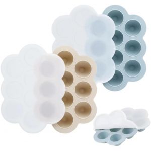 Kalanka-Lot De 2 Plateaux De Cong&eacute;lation Pour Aliments Pour B&eacute;b&eacute; Avec Couvercles, Plateau D'alimentation Et Anneau De Dentition En Silicone, Bac &Agrave; Glace Pour Nourriture Maison Pour B&eacute;b&eacute; - Neuf