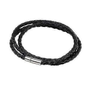 Lot De 2 - Bracelet En Cuir - Bracelet En Cuir Noir - Neuf