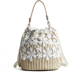 Sac en rotin pour femmes bandouli&egrave;re Boh&egrave;me paille sac vintage tissage fourre-tout d'&eacute;t&eacute; plage portant sho - Neuf