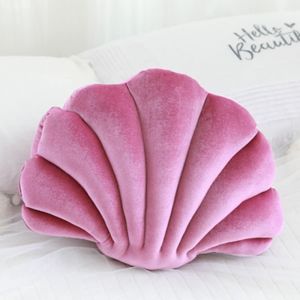 CAUC-Coussin décoratif en forme de coquillage pour canapé, lit, chaise, maison, salon, chambre à coucher, bureau, coussin de sol (33 x 25,4 cm) (bordeaux) - Neuf