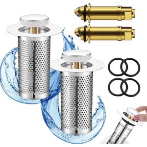 Sept-Fish Dragate 2 Pièces Bouchon Evier Cuisine,Bouchon Baignoire Universel,Bouchon Evier Pop-Up,Bouchon Lavabo Salle De Bain,Filtre Evier Pour Baignoire, Cuisine, Lavabo, Bonde Baignoire - Neuf