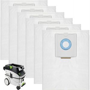 NouvelHorizonstore-Lot de 6 sacs d'aspirateur pour Festool CT 36/ CTM 36 E/CTL 36 E, sacs filtrants de rechange &agrave; 5 couches pour Festool 496186, grande capacit&eacute;, accessoires SC FIS-CT 36 - Neuf
