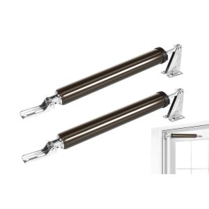 Ferme-porte pneumatique pour portes en bois et moustiquaires - R&eacute;glable, fermeture automatique, marron, lot de 2 - Neuf