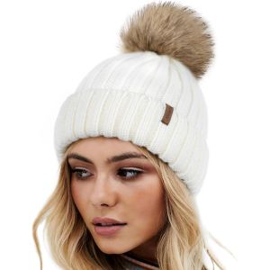Ulteronixshop-Chapeaux D'hiver Pour Femme Double Couche En Polaire Avec Pompons &Agrave; Pompons - Neuf