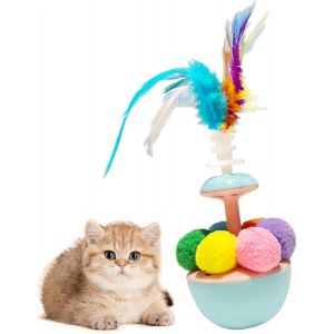 KAL-Jouet À Ressort Pour Chat, Balle D'Équilibre, Légère, Jouet D'Enrichissement Interactif Pour Chat D'Intérieur - Neuf