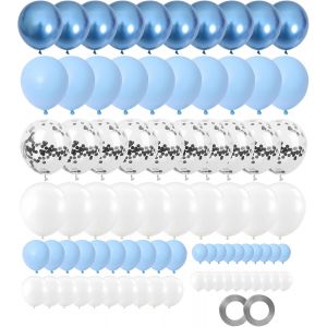 AYUHR-80pcs Ballon Bleu, Blanc Confettis Or, Douche de Bébé Douche le Mariage, la CéRéMonie de Remise des DiplôMes, D'anniversaire (or) - Neuf