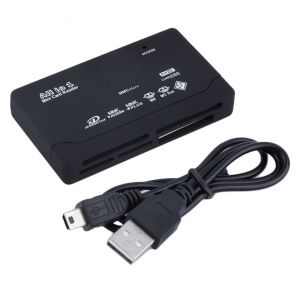 Hot Noir USB externe 2.0 Multi Card Reader Pour XD MMC MS CF TF Mini M2 - Multi-Card lecteur de carte USB noir - Neuf