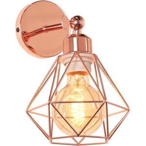 TIANYI-Applique Murale Interieur Vintage Industrielle Plafonnier Luminaire E27 en Métal Lampe Murale Industrielles Rétro Réglable 180° éclairage Mural Cuisine Salon (Or rose-1pcs) - Neuf
