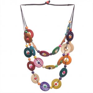 Collier Bohème En Forme De Coquille De Noix De Coco, Style Ethnique Tribal - Neuf