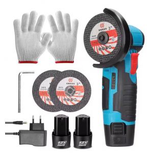 Mini meuleuse d&iquest;angle sans fil 12V &iquest; Meuleuse rechargeable pour coupe et polissage - Neuf