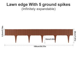 Bordure De Jardin Rotin Aspect Bordure De Pelouse Bordure De Gazon Plastique Bordure De Chemin Bordure De Parterre Marron 30m - Neuf