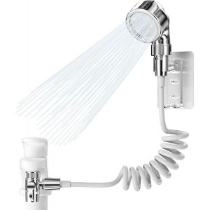 KAL-Douchette Adaptable Sur Robinet, Douchette Lavabo Avec Tuyau Extensible De 2M, Douchette Evier Pour Douche Et Bidet, Douchettes De Salle De Bain, Pour Le Lavage Des Cheveux, Pet Douche - Neuf