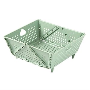 Passoire Pliable En Plastique - Panier De Vidange Avec Pieds De Repos-Vert - Neuf