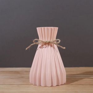 Vase En Plastique Imitation C&eacute;ramique Invincible,Couleur Macaron,Style Europ&eacute;en Moderne,D&eacute;coration D'Arrangement Floral Pour Mariage,Anniversaire,Maison.Pink. - Neuf