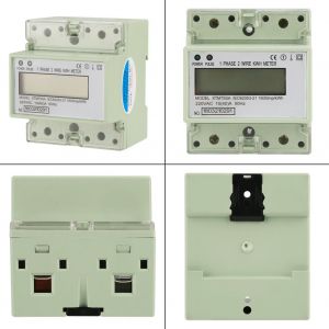 Compteur electrique numerique monophase 220 V 10 (40) A, 2 fils, 4 poles, rail DIN, compteur electronique de kWh - Neuf