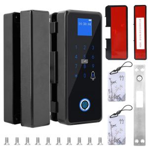 Serrure de porte intelligente a empreinte digitale, mot de passe, carte IC, application, pour systeme de controle d'acces de porte en verre sans cadre - Neuf
