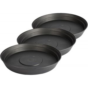 Soucoupe Pour Plantes Plastique Plateaux Pot De Felurs Et Plantes Gd-0023 (3 Pi&egrave;ces Graphite,&iquest; 28cm H 4,5cm) - Neuf