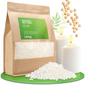 Mevronisshop-1,8 Kg Cire De Soja Pour Bougie 100% Naturelle En Pastilles - Biod&eacute;gradable, Sans Additifs, Non Toxique - Cire Pour Bougie &Agrave; Fondre - Cire Bougies &Agrave; Faire Maison - V&eacute;g&eacute;tale - Neuf