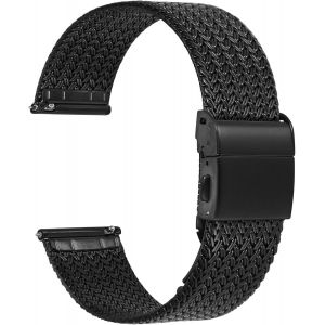 Kal-Elite Bracelet De Montre En Metal Pour Femme Et Homme, Maille Tissée, Acier Inoxydable 316l, Dégagement Rapide, Fermoir Pliable, Largeur De Bande 14mm, 16mm, 18mm, 20mm, 22mm - Neuf