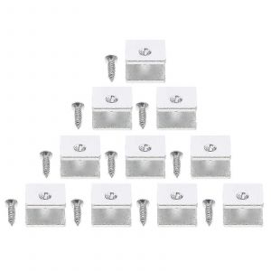 10 Pcs Étagères Murales Supports D'étagère Réglables Clips D'étagère Pince D'étagère En Verre Pince À Verre De Douche Pince En Verre De Nickel Brossé Pince À Verre - Neuf