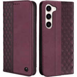 MEVRONISSHOP-Coque pour Samsung Galaxy S23 Plus, Housse en Cuir PU Pochette Portefeuille Magn&eacute;tique Etui de Protection, Flip Case pour Samsung Galaxy S23 Plus, Vin Rouge - Neuf