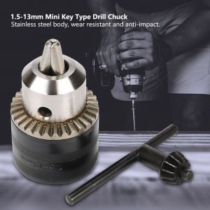 Mandrin de perceuse a cle miniature 1,5-13 mm avec cle de mandrin pour perceuse electrique (1/2-20UNF) - Neuf