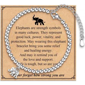 Cadeau Éléphant Pour Femme, Bracelet Éléphant Porte-Bonheur Pour Femmes Et Filles, Cadeau De Rétablissement Pour Femmes, Matériau De Qualité Supérieure - Neuf