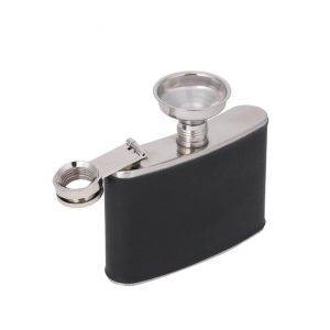 Flasque Élégante En Acier Inoxydable Gainée De Cuir ¿ Récipient Portable Pour Vin Et Whisky, Capacité De 113 À 225 Ml, Idéal Pour Les Aventures En Plein Air - Neuf