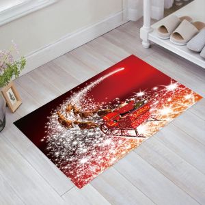 No&euml;l Tapis De Sol, D&eacute;coration De No&euml;l Tapis De, Tapis De Bain De Santa Claus Un Tapis Antid&eacute;rapant Tapis De Porte Mod&egrave;le De No&euml;l, Rev&ecirc;tement De Sol Non Glissant De No&euml;l &Agrave; Imprimer - Neuf