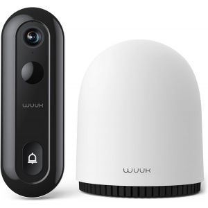 LETNERNY-2K Sonnette Vidéo Avec Caméra, Station De Base De Stockage Local Gratuite De 32 Go (Chime), Sans Frais D'Abonnement, Sonnette Vidéo Avec Batterie Et Caméra, Audio Bidirectionnel - Neuf