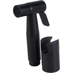 JGD-Douchette WC douchette Douchette spray wc toilettes bidet pulv&eacute;risateur de bidet de poche en acier inoxydable pulv&eacute;risateur de avec support pour salle de bains (noir mat) - Neuf