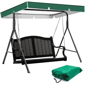 Ulteronixshop-Housse De Toit De Rechange Pour Balancelle Hollywoodienne 3 Places - 210 X 145 Cm - Tissu Oxford 420d - Imperm&eacute;able - Universel - Pour Balancelle De Jardin - B&acirc;che De Rechange - Vert - Neuf