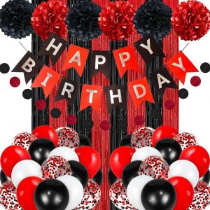 Kit de d&iquest;&iquest;coration d'anniversaire, banni&iquest;&iquest;re Happy Birthday, ballons &iquest;&iquest; faire soi-m&iquest;&ordm;me, guirlande de ballons en papier &iquest;&iquest; faire soi-m&iquest;&ordm;me, pompons, rideau, accessoires de d&iquest;&iquest;coration de f&iquest;&ordm;te d'anniversaire - Neuf