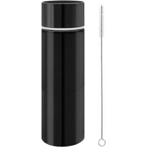 Mini Bouteille D'eau De 150 Ml - Petite Bouteille D'eau Isotherme En Acier Inoxydable - Petite Bouteille D'eau De Poche Étanche Avec Brosse De Nettoyage Pour Paille - Bouteille D'eau Fine Pour Femme - - Neuf