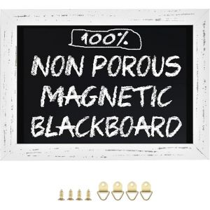Blackboard Hb-Wh-2636 Tableau Magnétique Avec Cadre En Pin 26 Cm X 36 Cm Décoration Rustique Vintage Pour Mariage,Cuisine,Bar,Restaurant,Menu Pour La Maison - Neuf