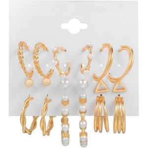 Kal-9 Paires Assorties Plusieurs Boucles D'oreilles Femmes Filles Ensemble Fantaisie Coloré Bohème Acrylique Grand Cerceau Boucles D'oreilles Pendante Gland Boucle D'oreille Bijoux - Neuf