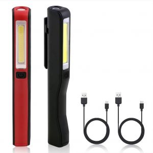 Kalanka-Flinronic Lampe De Travail Led Rechargeable, 2 Pcs 350 Lumens Lampe Mecanicien Cob Lampe De Poche Ultra Puissante, Lampe Inspection Pour Auto Garage Atelier Bricolage Camping Avec Usb Cable E - Neuf