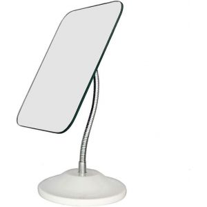Miroir De Maquillage Avec Col De Cygne 360 &deg; Rotatif Miroir De Table Portable Pliable Avec Support Douche Miroir De Rasage Miroir Cosm&eacute;tique Carr&eacute; - Neuf