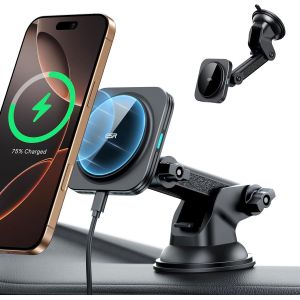 Support Telephone Voiture Magsafe, Chargeur Magsafe Voiture, Tableau De Bord Et Pare-Brise Magn&eacute;tique Sans Fil Support Telephone Chargeur Pour Iphone Air 17 16 15 14 13 12,Galaxy S25,Charge Rapide - Neuf