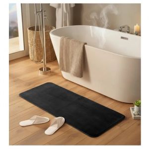 Tapis de bain 50 x 120 cm Vitamine Unie noir - Neuf