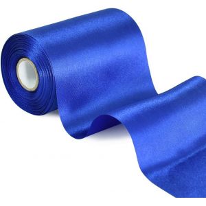 10cm X 20m Bleu Royal Ruban De Satin, Solide Ruban Tissu Décoration Pour Mariage/Fete/Emballage Cadeau/Artisanat/Ouverture Du Ruban De Cisaillement/Valentin/Décoration Intérieure Et Extérieure - Neuf