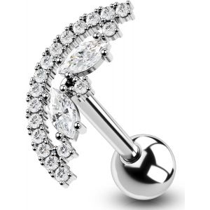 16g Helix Earring Piercing Conch Ring Studs Cartilage Cz Upper Stainless Steel Top Lower Ear Tragus Jewellery Lobe For Women Girls - Neuf