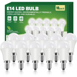 Sept-Ampoule Led E14 4,9w &Eacute;quivalent 60w, 807 Lumens 6500k Blanc Froid,G45 Ampoule E14 Led Efficacit&eacute; Energ&eacute;tique, Non-Dimmable, Lot De 10(E14 6500k, Lot De 10) - Neuf