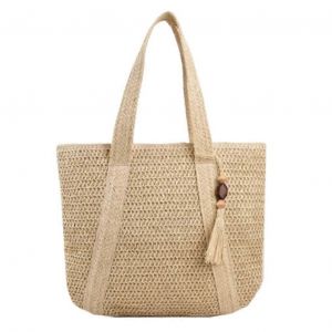 Panier Sacs Femmes Sac de Plage de Paille pour les Femmes, Tiss&eacute;, Grand Sac de Plage, Sac de Plage, Plage l'&Eacute;t&eacute;, Sac &agrave; main, Taille 40*45cm - Neuf