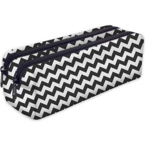 ERYI-Trousse Scolaire 2 Compartiments Sac A Crayon Trousse De Toilette Trousse Plumier Organisateur Zigzag [107] - Neuf