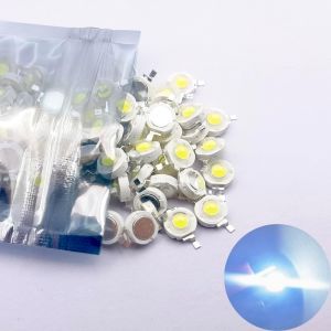 Kal-Lot De 50 Puces Led Haute Puissance 1/3 W - Super Luminosité - Émetteur De Lumière Smd - Composants De Diode - Ampoule À Perles - Pour Projecteurs - 1 W - Blanc (6500 K) - Neuf