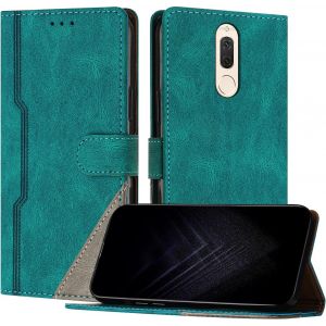 Sansh-Étui Pour Huawei Mate 10 Lite, Housse En Cuir Pu Avec [Protection Antichoc Tpu] [Fonction Support] [Porte-Cartes ] Antichoc Magnétique Coque Pour Huawei Mate 10 Lite - Vert - Neuf