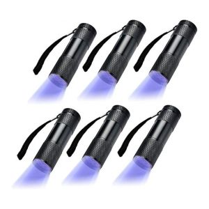 Lot de 6 lampes de poche LED UV à lumière noire ¿ Torches d'extérieur portables pour la détection des taches et les aventures nocturnes - Neuf